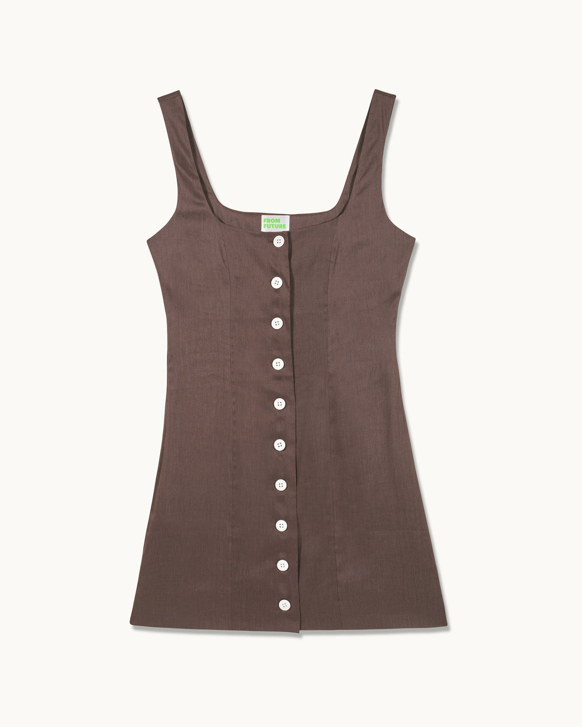 Simona Short Strappy Dress - Chocolate - Women