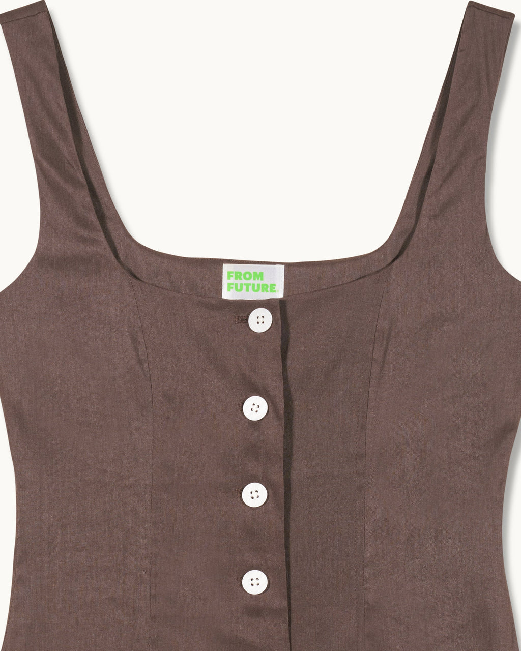 Simona Short Strappy Dress - Chocolate - Women