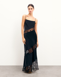 Vestido Largo de Tirantes Gabrielle - Negro - Mujer