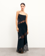 Vestido Largo de Tirantes Gabrielle - Negro - Mujer