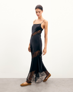 Vestido Largo de Tirantes Gabrielle - Negro - Mujer