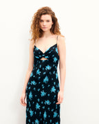 Robe Longue Bretelles Giada - Midnight Bouque - Femme