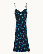 Robe Longue Bretelles Giada - Midnight Bouque - Femme