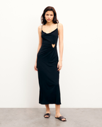 Vestido Largo de Tirantes Robbie - Negro - Mujer