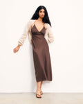 Abito Lungo Spalline Arielle - Chocolat - Donna