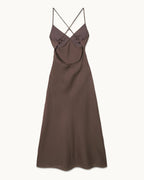 Abito Lungo Spalline Arielle - Chocolat - Donna