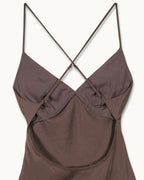 Abito Lungo Spalline Arielle - Chocolat - Donna