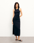 Abito Lungo Spalline - Nero - Donna