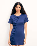 Abito Corto a Maniche Corte Yaëlle - Navy - Donna