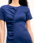 Abito Corto a Maniche Corte Yaëlle - Navy - Donna