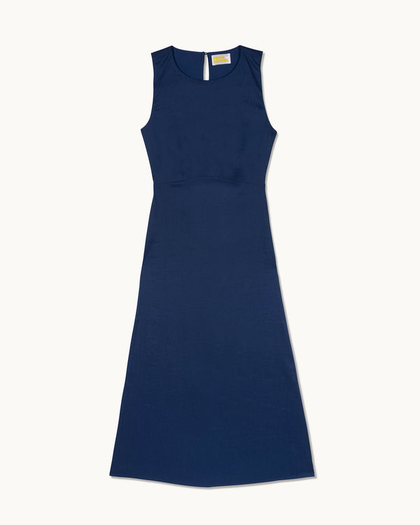 Robe Longue Bretelles Addi - Navy - Femme