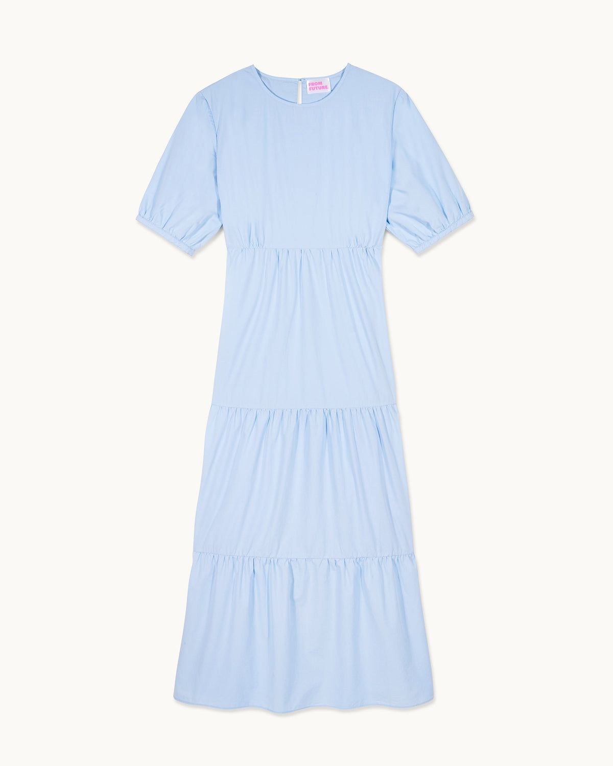Vestido largo de manga corta Nella - Baby Blue - Mujer