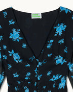 Robe Courte Manches Longues Lina - Midnight Bouque - Femme
