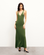 Long Strap Dress - Khaki - Women's