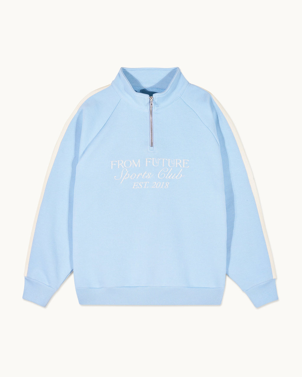 Zip-Neck Sweatshirt - Baby Blue - Women's