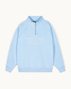 Zip-Neck Sweatshirt - Baby Blue - Women's
