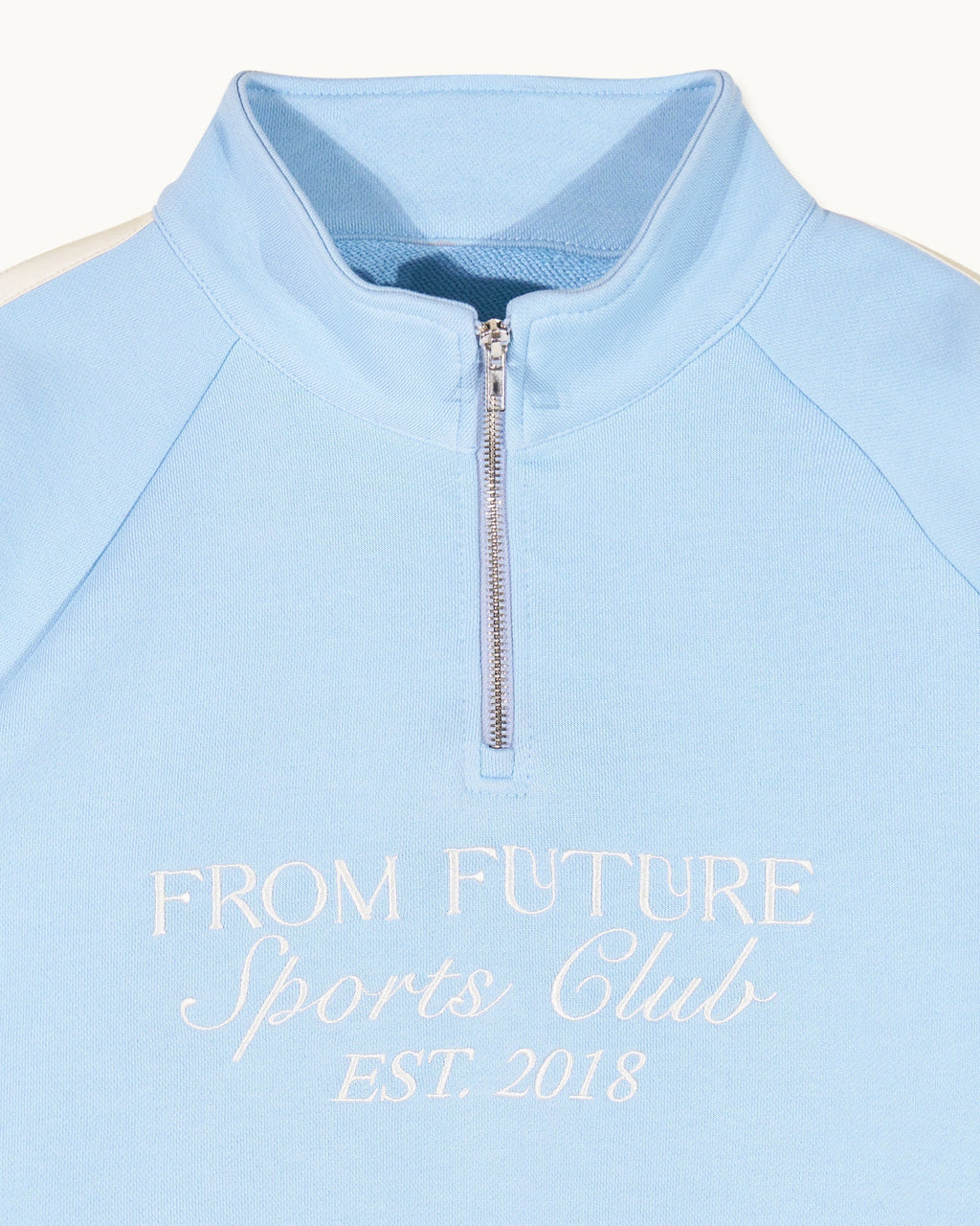 Zip-Neck Sweatshirt - Baby Blue - Women's