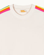 Sudadera de Cuello Redondo con Bandas Multicolores - Arena - Mujer
