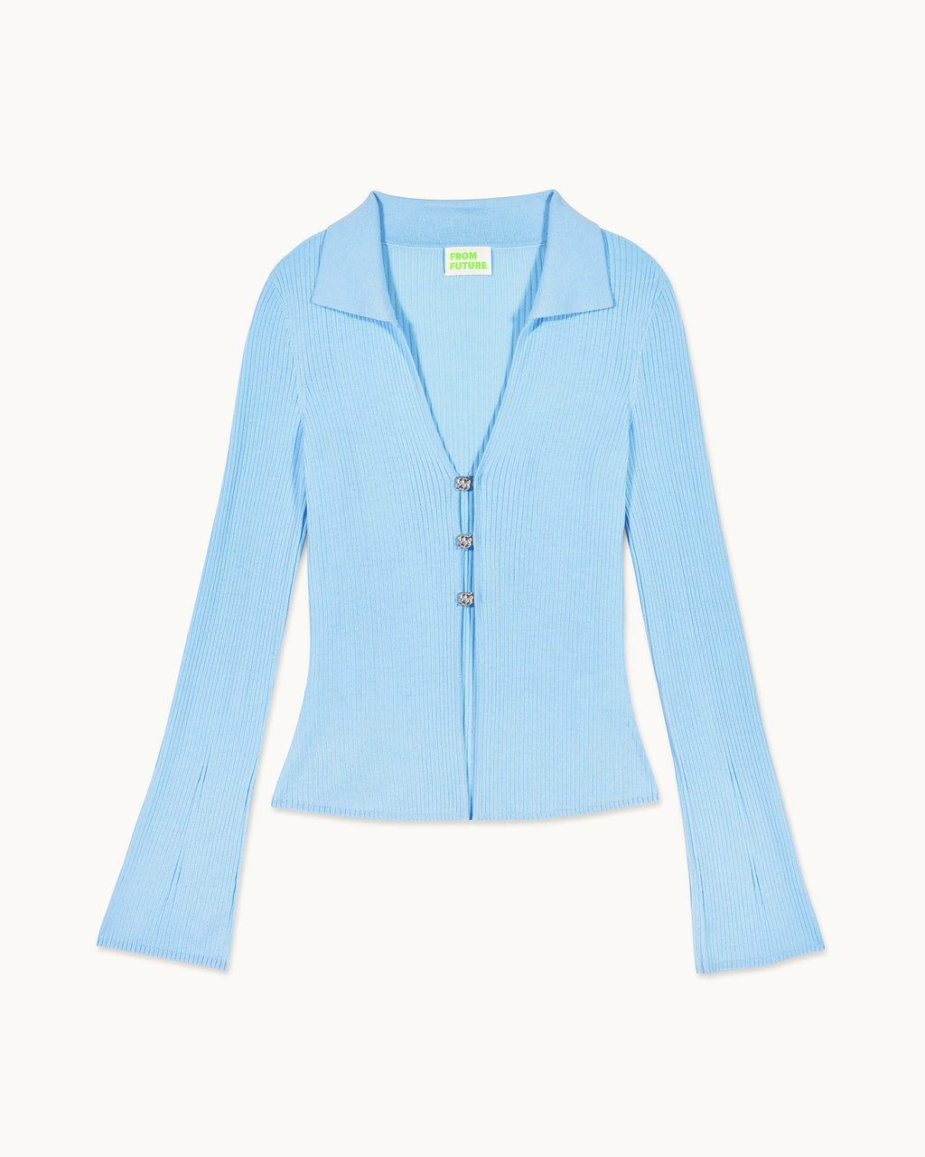 Jewel Button Cardigan - Baby Blue - Women