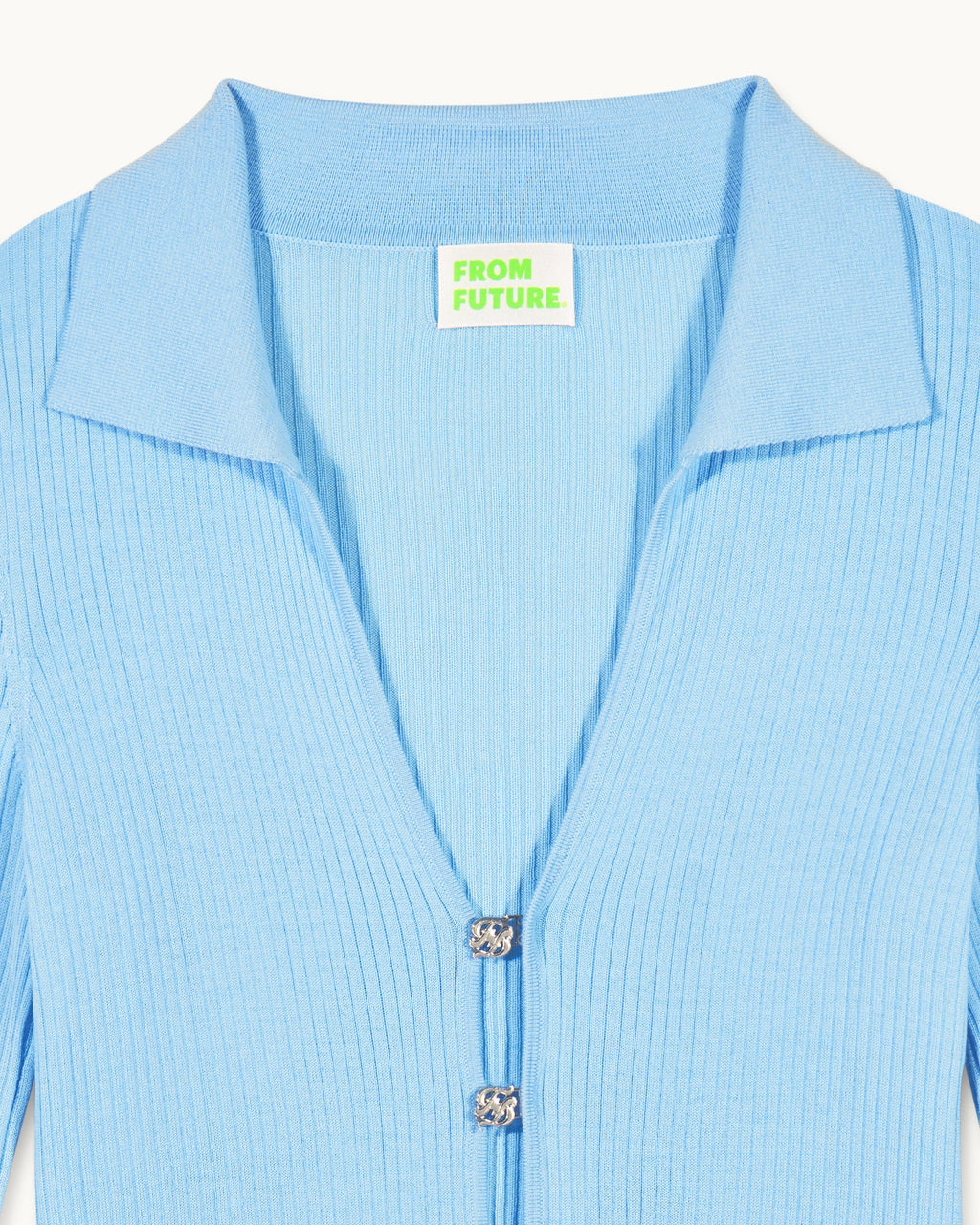 Jewel Button Cardigan - Baby Blue - Women