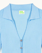 Jewel Button Cardigan - Baby Blue - Women