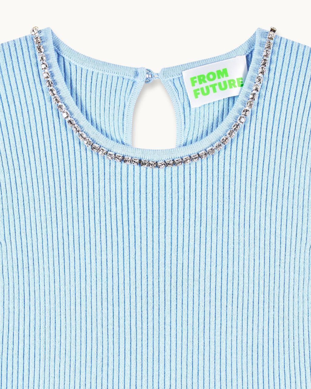 Rhinestone Tank Top - Baby Blue - Women's