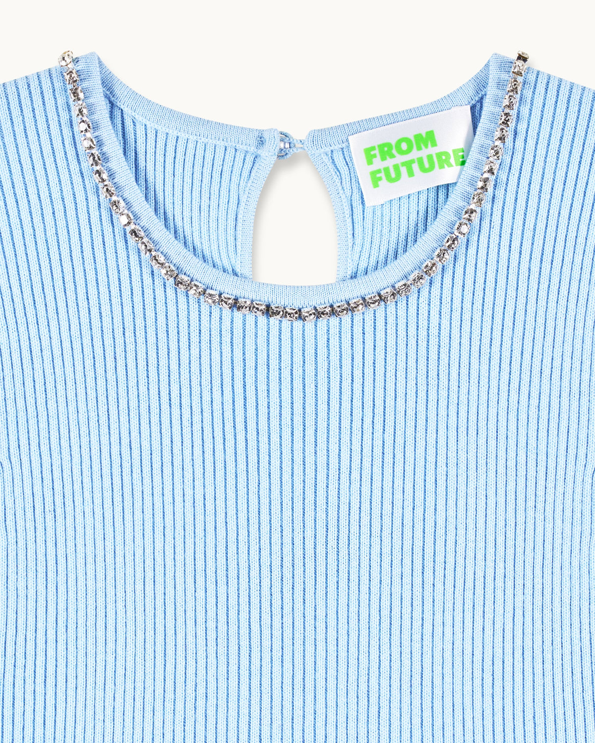 Rhinestone Tank Top - Baby Blue - Women's