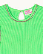 Top de tirantes con cuello de strass - Sunset Green - Mujer