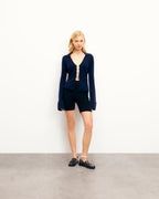 Maglione Colletto Polo Gioiello Future - Navy - Donna