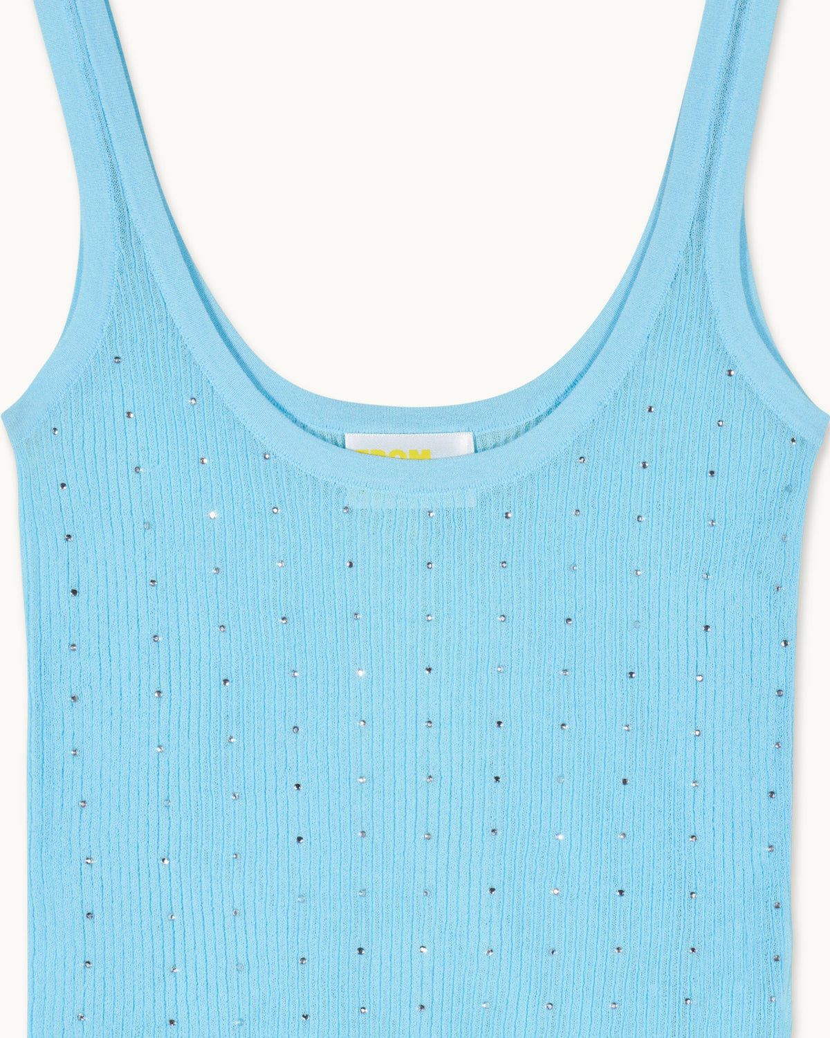 Rhinestone Strappy Top - Aqua Blue - Women