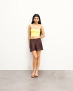 Top Bretelles Strass - Sky Yellow - Femme