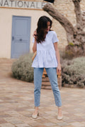 Martha Blue Cotton Blouse