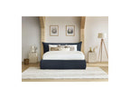 Jade - Cama con arcón con cabecero efecto almohada - Pana gruesa suave