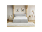 Jade - Cama con arcón con cabecero efecto almohada - Pana gruesa suave
