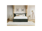 Jade - Cama con arcón con cabecero efecto almohada - Pana gruesa suave