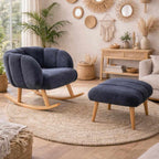 Lotus - Set de sillón y reposapiés (2 piezas) - Antracita