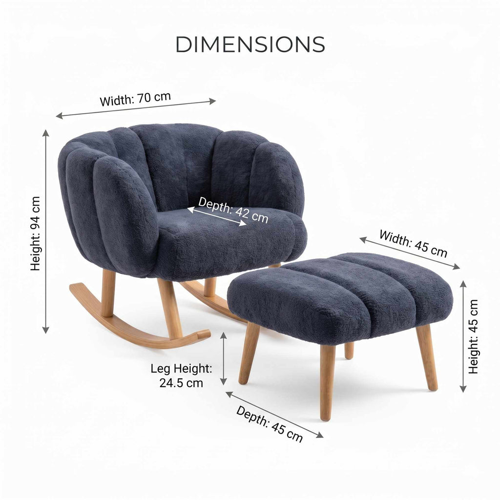 Lotus - Set de sillón y reposapiés (2 piezas) - Antracita