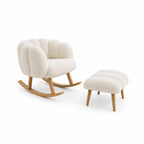 Lotus - Set de Sillón y Puf (2 Piezas) - Blanco
