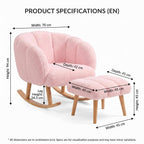 Lotus - Armchair & Pouffe Set (2 Pieces) - Pink