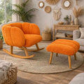 Lotus - Armchair & Pouffe Set (2 Pieces) - Orange