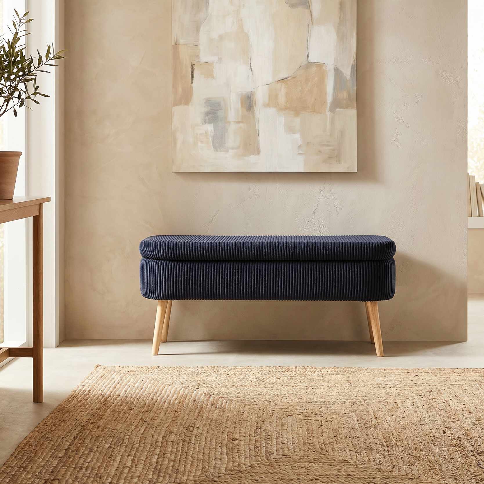 Oslo Linen - Puf - Negro