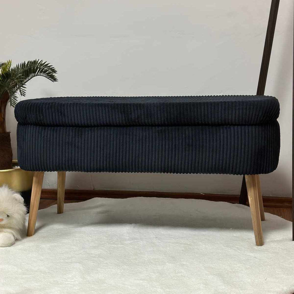 Oslo Linen - Puf - Negro