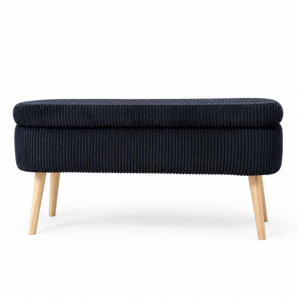 Oslo Linen - Puf - Negro