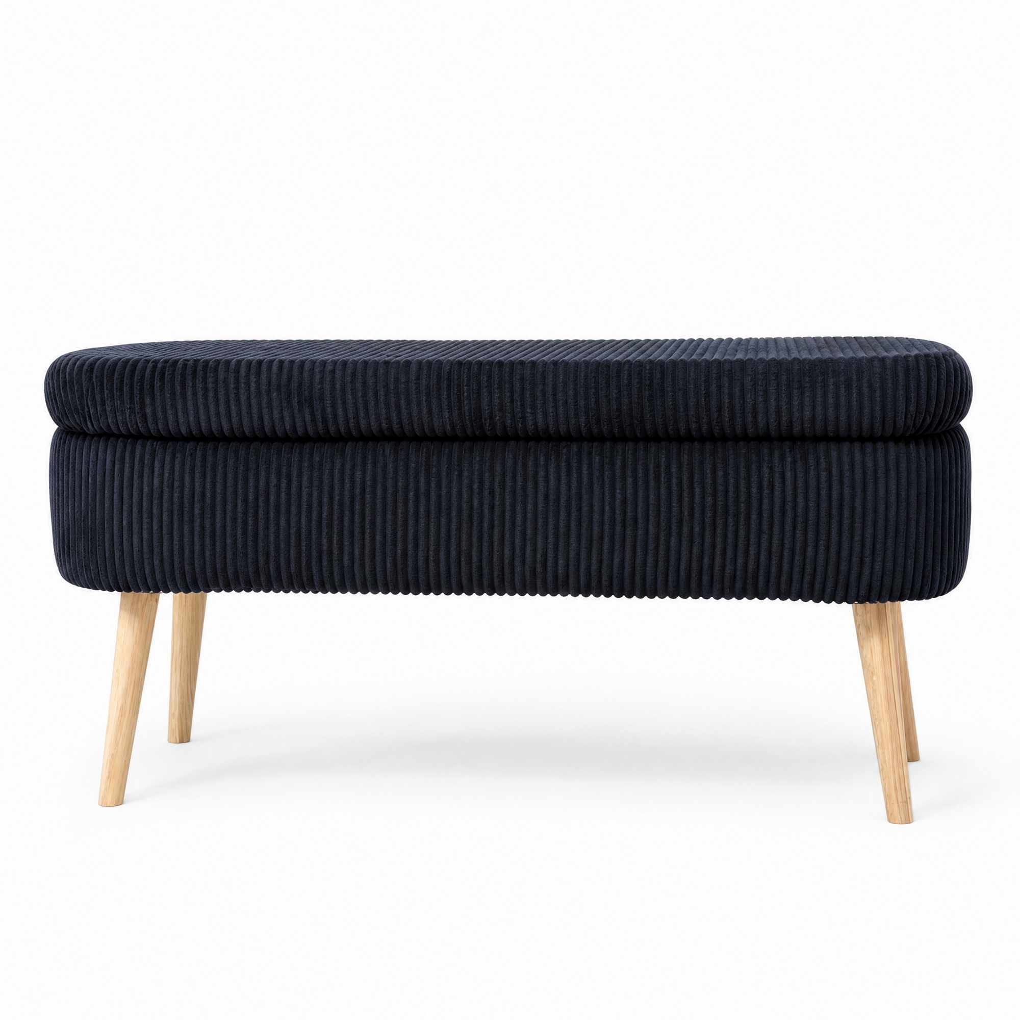 Oslo Linen - Puf - Negro