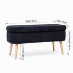 Oslo Linen - Puf - Negro