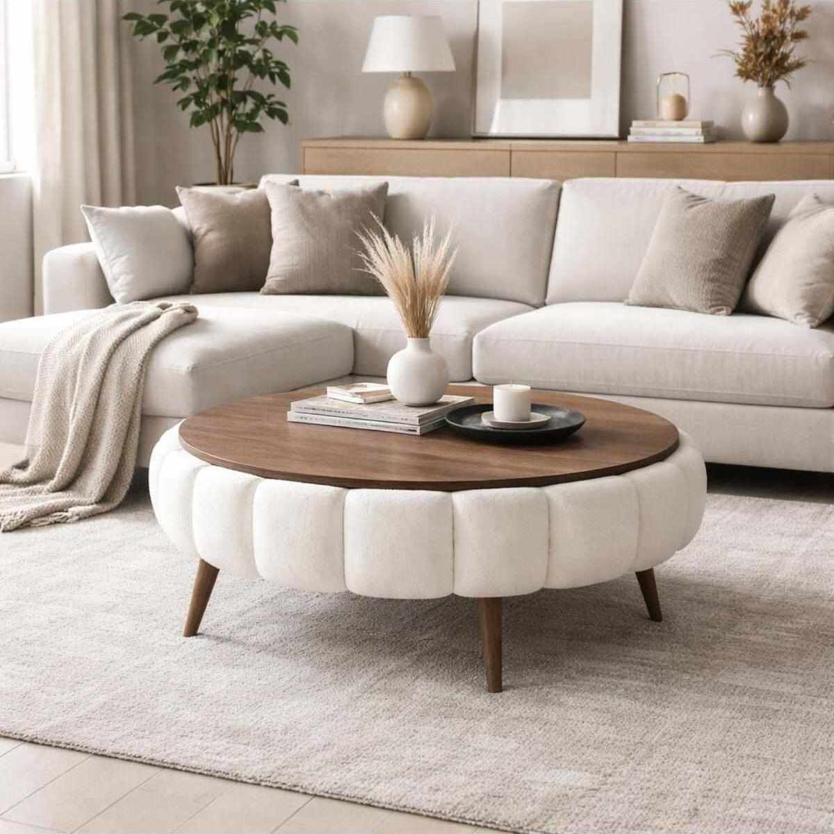 Yuvarlak - Table Basse - Blanc
