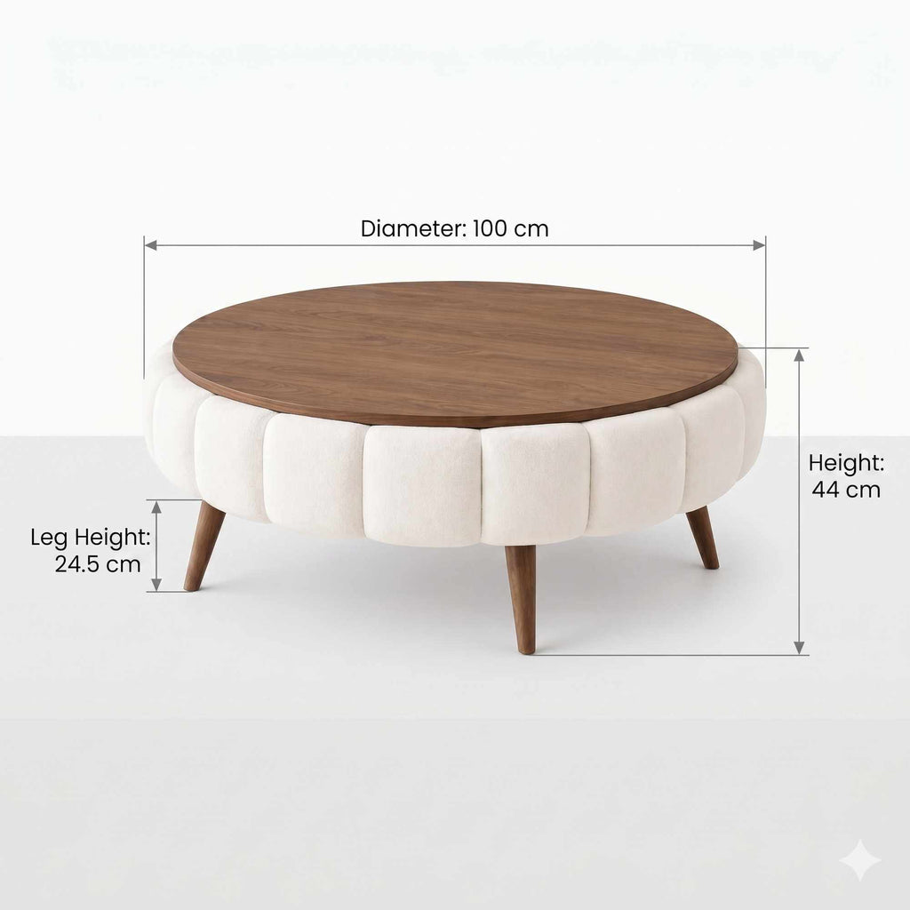 Yuvarlak - Table Basse - Blanc
