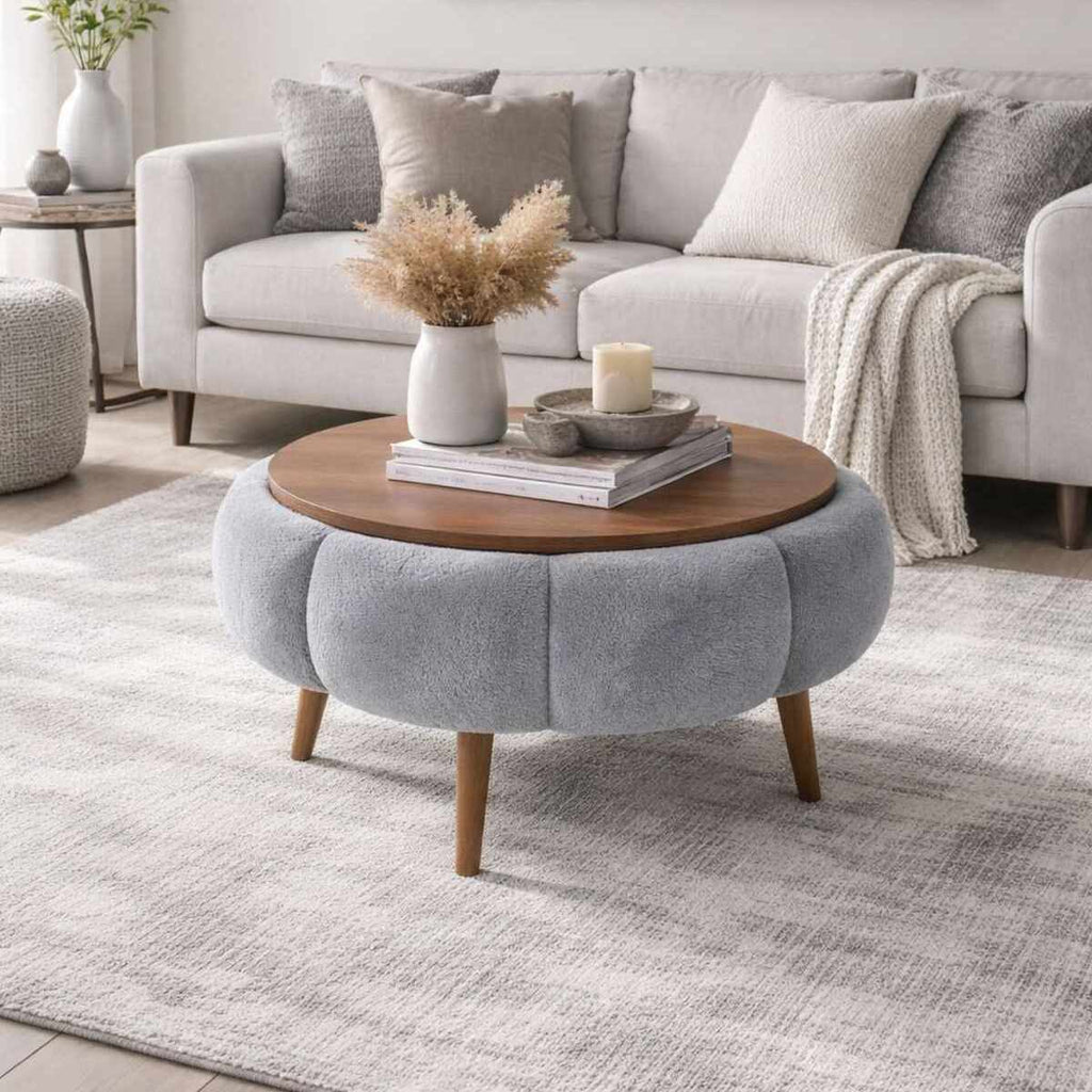 Papatya 60 - Table Basse - Gris/Walnut
