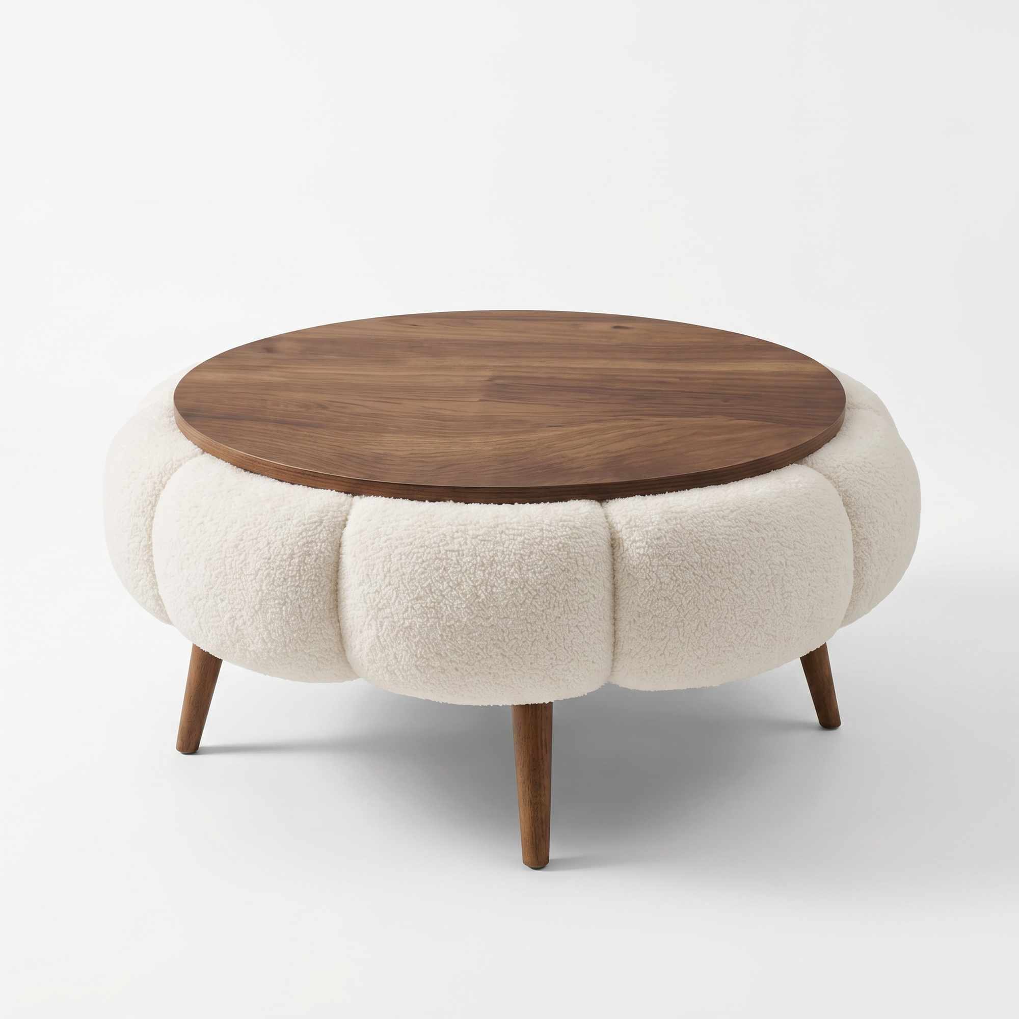 Papatya 60 - Table Basse - Blanc/Walnut
