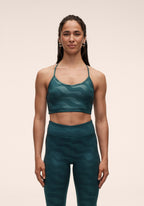 Sleek Strappy Sports Bra Printed - Ocean Geo